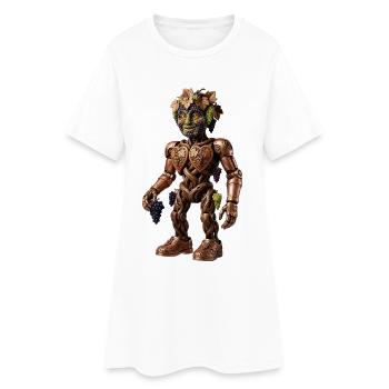 Golem Robot Vigne Steampunk de Raisin - Robe T-shirt Femme - blanc - Devant