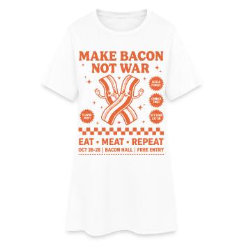 Petit-déjeuner pour les amateurs de bacon, brunch drôle, café. - Robe T-shirt Femme - blanc - Devant