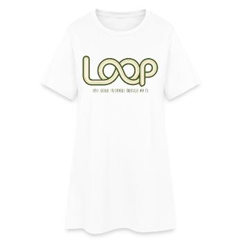 LOOP – Une pensée de plus | Humour sur la sur-réflexion - Robe T-shirt Femme - blanc - Devant