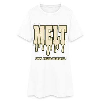 MELT – Refroidir sous pression | Humour sur le stress - Robe T-shirt Femme - blanc - Devant