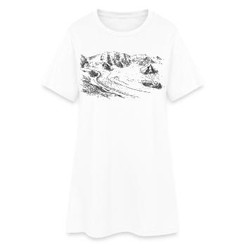 Piz Palü Silhouette | Bernina Massiv Design | Mountain - Women’s T-Shirt Dress - white - Front