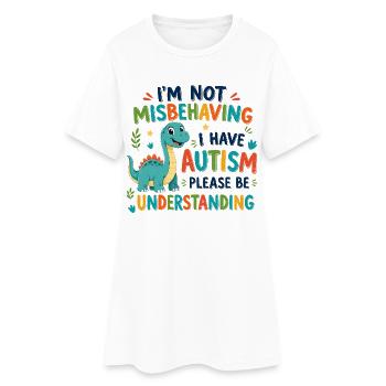 Je ne me comporte pas mal, j’ai l’autisme - Robe T-shirt Femme - blanc - Devant
