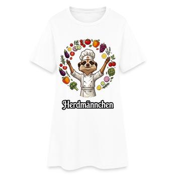 Herdmännchen Koch Gastronomie Beikoch Lustig  - Frauen T-Shirt-Kleid - Weiß - Vorne