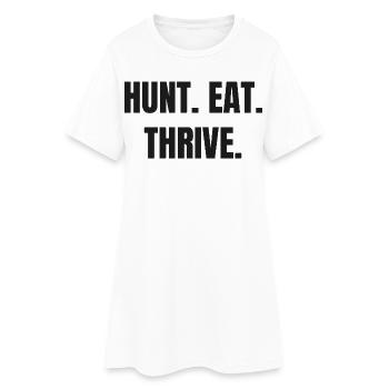 HUNT. MANGE. PROSPÉRER. Carnivore et mode de vie ancestral - Robe T-shirt Femme - blanc - Devant