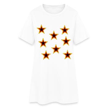 Retro Star Pattern Black - Women’s T-Shirt Dress - white - Front