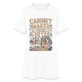 Ébéniste avant meuble Maître de café - Robe T-shirt Femme - blanc - Devant