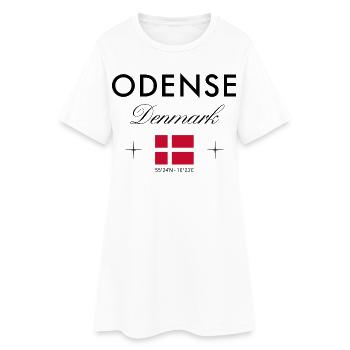 Odense Danemark Coordonnées Souvenir de voyage - Robe T-shirt Femme - blanc - Devant