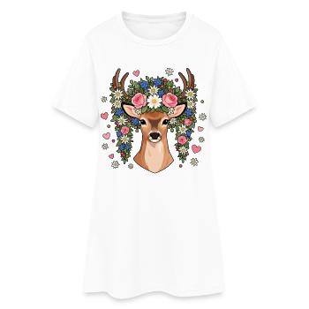 Hirsch Edelweiss Hearts Folk Festival Traditional Costumes - Women’s T-Shirt Dress - white - Front