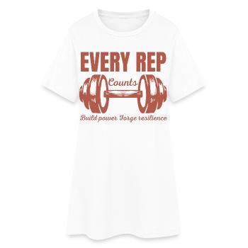 Every Rep Counts Barbell Fitness Gym Motivation - Women’s T-Shirt Dress - white - Front
