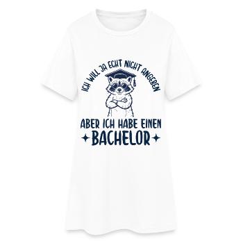 Bachelortitel Will ja nicht angeben Abschluss - Frauen T-Shirt-Kleid - Weiß - Vorne