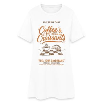 Coffee And Croissants Breakfast Brunch - Women’s T-Shirt Dress - white - Front