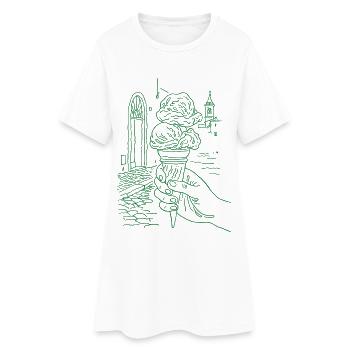 Glace d’été - Robe T-shirt Femme - blanc - Devant