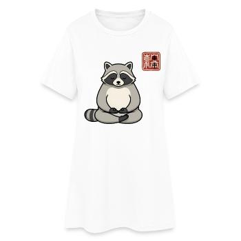 Zen Raccoon Meditator - Women’s T-Shirt Dress - white - Front