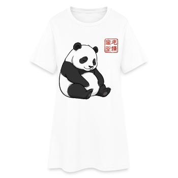 Panda endormi Cadeau adorable d’animaux paresseux - Robe T-shirt Femme - blanc - Devant