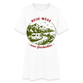 Neue Wege – Camperabenteuer am Berg - Frauen T-Shirt-Kleid - Weiß - Vorne