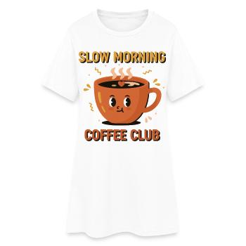Petit-déjeuner, Café Matin, Club Café, Brunch - Robe T-shirt Femme - blanc - Devant