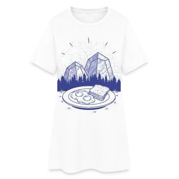 Breakfast Funny Brunch Coffee Pancake Food Second - Women’s T-Shirt Dress - white - Front