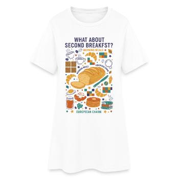 Petit-déjeuner : que diriez-vous d’un deuxième brunch - Robe T-shirt Femme - blanc - Devant