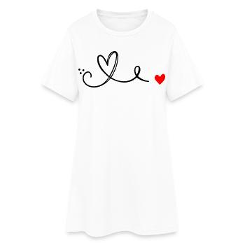 Herz Schnoerkel Line - Women’s T-Shirt Dress - white - Front