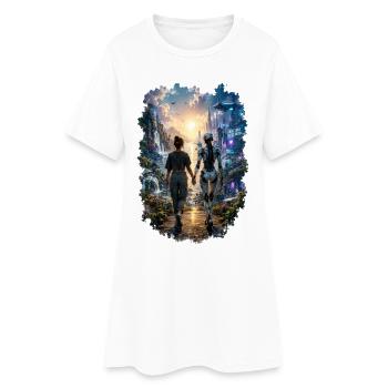 The Future Is Human and Machine – AI & Robot Futur - Women’s T-Shirt Dress - white - Front