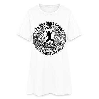 Du Bist Stark Genug Namaste - Warrior Yoga Lotus  - Frauen T-Shirt-Kleid - Weiß - Vorne