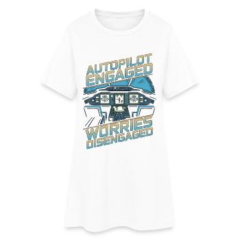 Private Pilot Autopilot Engaged Flight Instructor - Women’s T-Shirt Dress - white - Front
