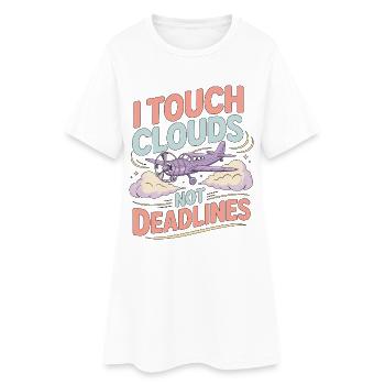 Pilote privé I Touch Clouds Instructeur de vol - Robe T-shirt Femme - blanc - Devant