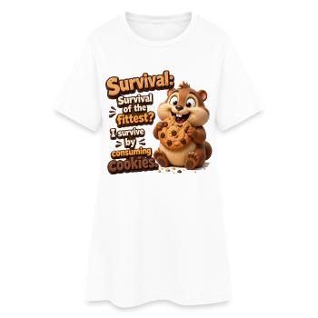Cookie Hero: Surviving with Cookies - Women’s T-Shirt Dress - white - Front