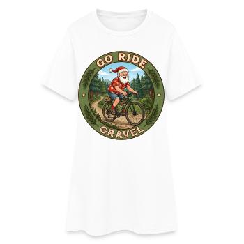Saint sur un vélo de gravel - Robe T-shirt Femme - blanc - Devant