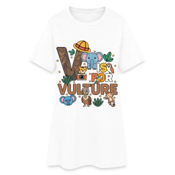 V Is For Vulture Zoo Party Jungle Zoo Birthday - Women’s T-Shirt Dress - white - Front