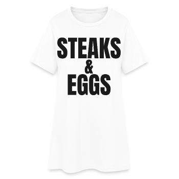 STEAK & EGGS | Carnivore T-Shirt | Breakfast of Ch - Women’s T-Shirt Dress - white - Front