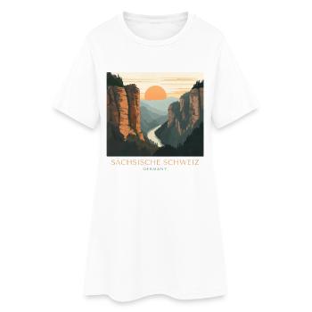Suisse saxonne | Parc national vintage - Robe T-shirt Femme - blanc - Devant