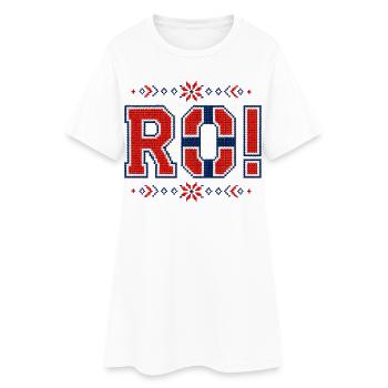 RO! Norvège 2026 Broderie - Robe T-shirt Femme - blanc - Devant