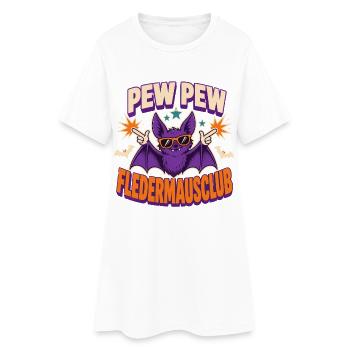 Pew Pew Fledermausclub – Lustiger Vampir - Frauen T-Shirt-Kleid - Weiß - Vorne