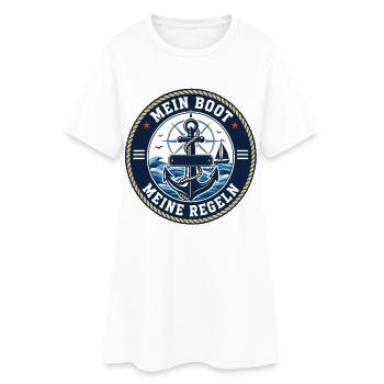 Mon bateau, mes règles – Déclaration du capitaine - Robe T-shirt Femme - blanc - Devant