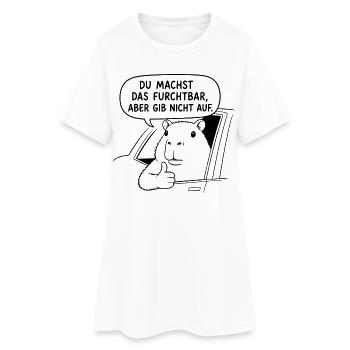 Ironisches Geschenk für Kollegen im Büro - Frauen T-Shirt-Kleid - Weiß - Vorne