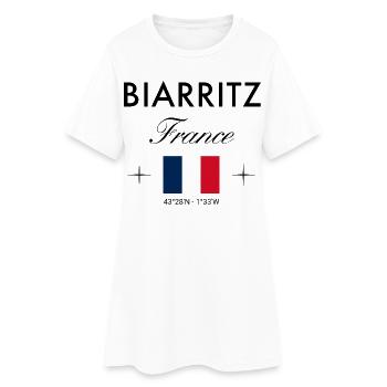 Biarritz France coordonne le souvenir de voyage - Robe T-shirt Femme - blanc - Devant