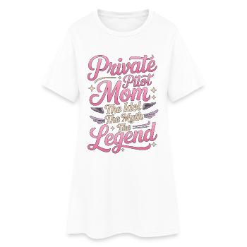 Maman pilote privé L’idole L’hôtesse de l’air - Robe T-shirt Femme - blanc - Devant