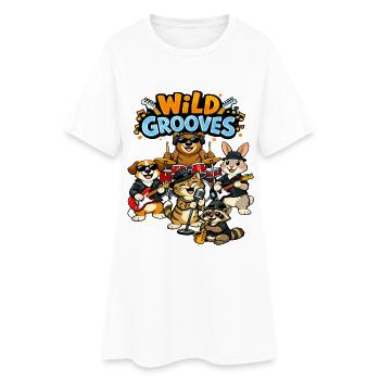 Wild Grooves : Animal Band - Robe T-shirt Femme - blanc - Devant