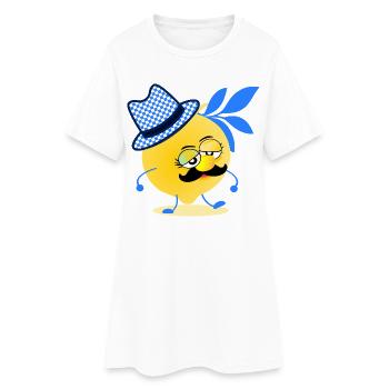 Moustache citron de Bavière - Robe T-shirt Femme - blanc - Devant