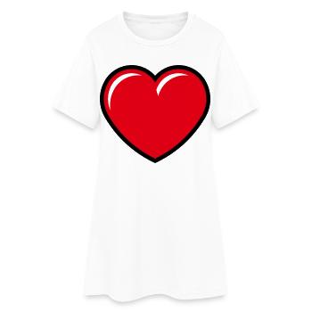 Herz / Herzchen (Liebe / Symbol / Red Black) - Frauen T-Shirt-Kleid - Weiß - Vorne