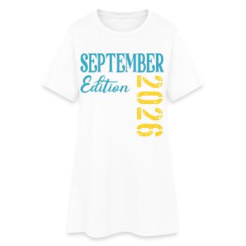 Naissance du bébé en septembre 2026 - Robe T-shirt Femme - blanc - Devant