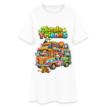 Bus des Amis de la Jungle - Robe T-shirt Femme - blanc - Devant