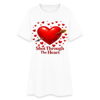 Cœur avec la flèche - Robe T-shirt Femme - blanc - Devant