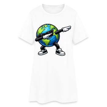 Tasser la terre - Robe T-shirt Femme - blanc - Devant