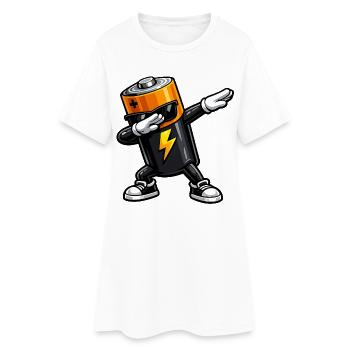 Batterie de tamponnage - Robe T-shirt Femme - blanc - Devant