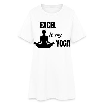 Excel est mon yoga - Cadeau drôle de bureau - Robe T-shirt Femme - blanc - Devant