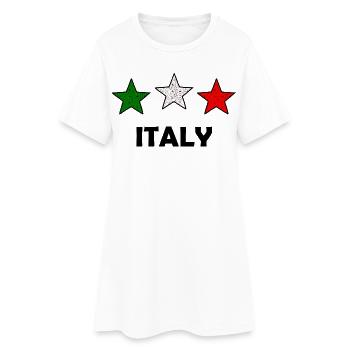 Étoiles Tricolores Italie - Robe T-shirt Femme - blanc - Devant