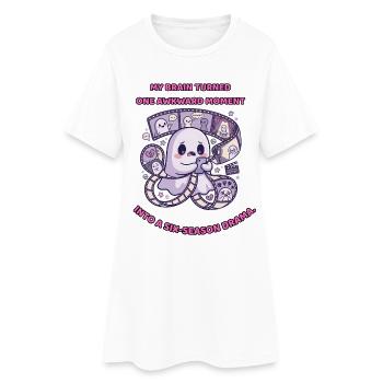 Un moment gênant, six saisons de drame - Robe T-shirt Femme - blanc - Devant