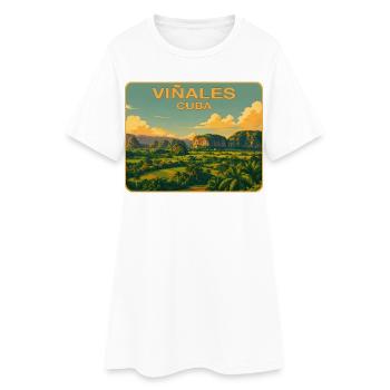 Vinales Kuba - Frauen T-Shirt-Kleid - Weiß - Vorne